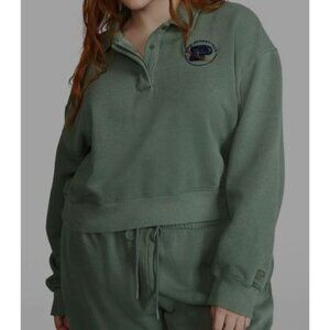 Victoria's Secret PINK Ivy Fleece Polo Sweatshirt SZ XXL